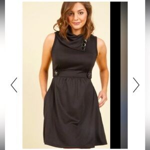 ELF QUEEN Sleeveless “LBD” Black Dress Size M 100% Cotton Stretch